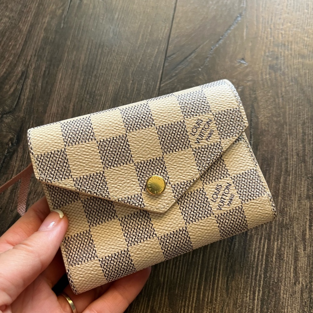 Louis Vuitton Cream and Black Bag with Checkered Design